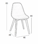 Καρέκλα Τραπεζαρίας Ξύλινη 4τμχ Loft Plus Μαύρο PP 46x48x44-83εκ. - ΞΥΛΟ/PP - ΜΑΥΡΟ