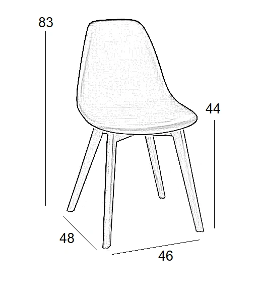 Καρέκλα Τραπεζαρίας Ξύλινη 4τμχ Loft Plus Μαύρο PP 46x48x44-83εκ. - ΞΥΛΟ/PP - ΜΑΥΡΟ