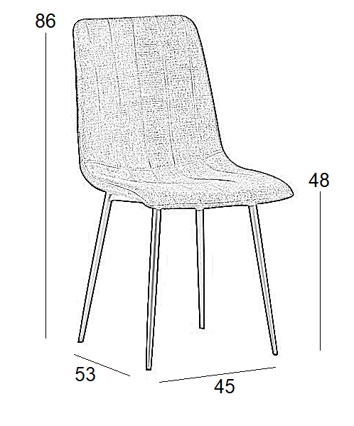 Καρέκλα Τραπεζαρίας 4τμχ Dora Beige Ύφασμα 45x53x48-86εκ. - ΥΦΑΣΜΑ - BEIGE