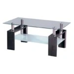 LINEA WENGE 100Χ60Χ42εκ.ΤΡΑΠΕΖΙ ΣΑΛΟΝΙΟΥ - ΞΥΛΟ/ΤΖΑΜΙ - WENGE/ΔΙΑΦΑΝΟ