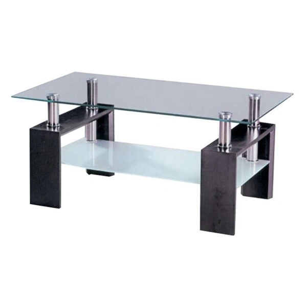 LINEA WENGE 100Χ60Χ42εκ.ΤΡΑΠΕΖΙ ΣΑΛΟΝΙΟΥ - ΞΥΛΟ/ΤΖΑΜΙ - WENGE/ΔΙΑΦΑΝΟ