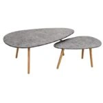 TAMY ΣΕΤ 2τμχ. CEMENT COLOR 116Χ65Χ45 & 75Χ43Χ40εκ. ΤΡΑΠΕΖΙ ΣΑΛΟΝΙΟΥ - ΞΥΛΟ/MDF - ΤΣΙΜΕΝΤΟ