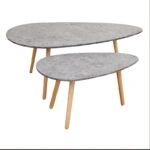 TAMY ΣΕΤ 2τμχ. CEMENT COLOR 116Χ65Χ45 & 75Χ43Χ40εκ. ΤΡΑΠΕΖΙ ΣΑΛΟΝΙΟΥ - ΞΥΛΟ/MDF - ΤΣΙΜΕΝΤΟ