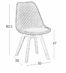 BIANCA S BLACK ΥΦΑΣΜΑ(Σ4)ΚΑΡΕΚΛΑ - ΞΥΛΟ/ΥΦΑΣΜΑ - BLACK