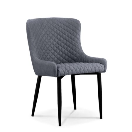 Καρέκλα Τραπεζαρίας Μεταλλική 2τμχ Lion Grey Ύφασμα 48x55x50-86εκ. - ΜΕΤΑΛΛΟ/ΥΦΑΣΜΑ - GREY