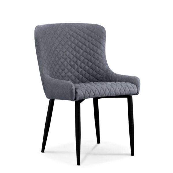 Καρέκλα Τραπεζαρίας Μεταλλική 2τμχ Lion Grey Ύφασμα 48x55x50-86εκ. - ΜΕΤΑΛΛΟ/ΥΦΑΣΜΑ - GREY