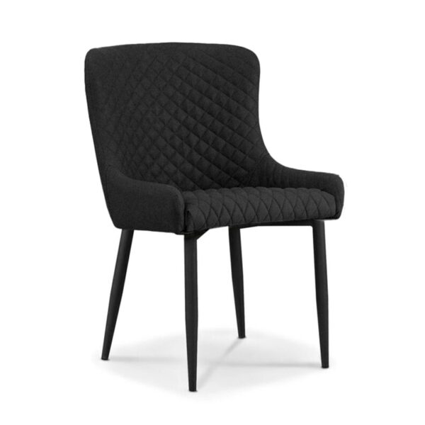 Καρέκλα Τραπεζαρίας Μεταλλική 2τμχ Lion Black Ύφασμα 48x55x50-86εκ. - ΜΕΤΑΛΛΟ/ΥΦΑΣΜΑ - BLACK