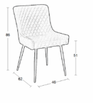 VANESA BLACK VELVET ΥΦΑΣΜΑ ΚΑΡΕΚΛΑ ΜΕΤΑΛΛΙΚΗ - ΜΕΤΑΛΛΟ/VELVET - BLACK