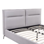 Κρεβάτι Ikina  βελούδο σε ανοιχτό γκρι απόχρωση 160x200εκ