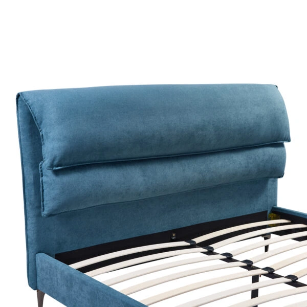 Κρεβάτι Aryna  ύφασμα σε πετρόλ απόχρωση 160x200εκ