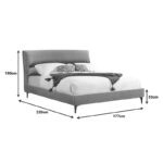 Κρεβάτι Aryna  ύφασμα σε πετρόλ απόχρωση 160x200εκ