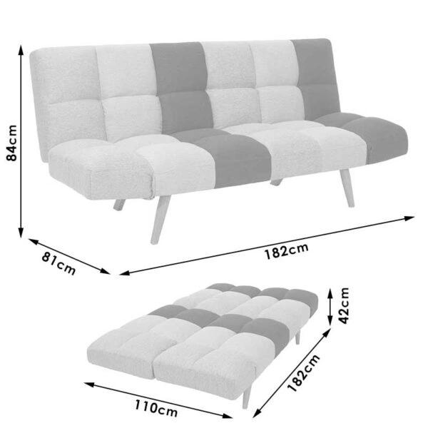 Καναπές - κρεβάτι 3θέσιος Freddo  με ύφασμα πολύχρωμο 182x81x84εκ