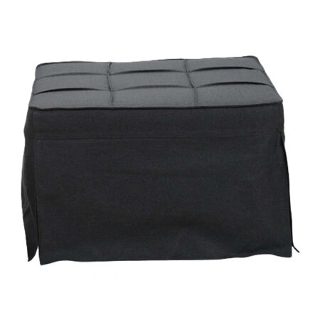 Σκαμπό-κρεβάτι Grejio  ύφασμα σε ανθρακί απόχρωση κα πόδι μαύρο μέταλλο 70x70x45εκ