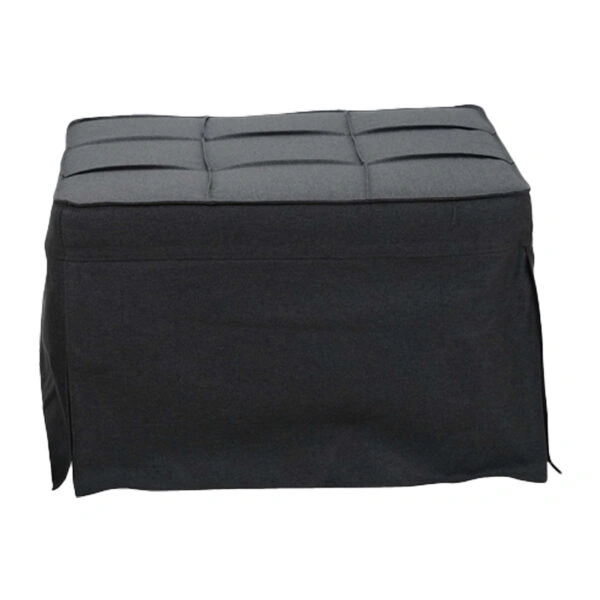 Σκαμπό-κρεβάτι Grejio  ύφασμα σε ανθρακί απόχρωση κα πόδι μαύρο μέταλλο 70x70x45εκ