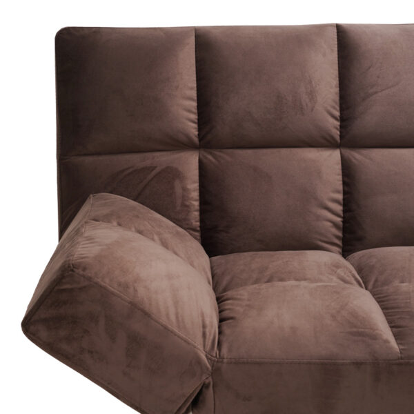 Καναπές - κρεβάτι 3θέσιος Freddo  βελούδο καφέ 181x81x86εκ