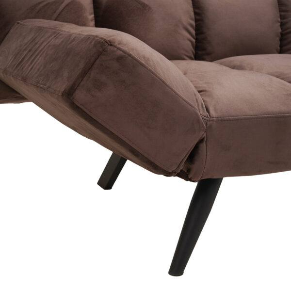 Καναπές - κρεβάτι 3θέσιος Freddo  βελούδο καφέ 181x81x86εκ