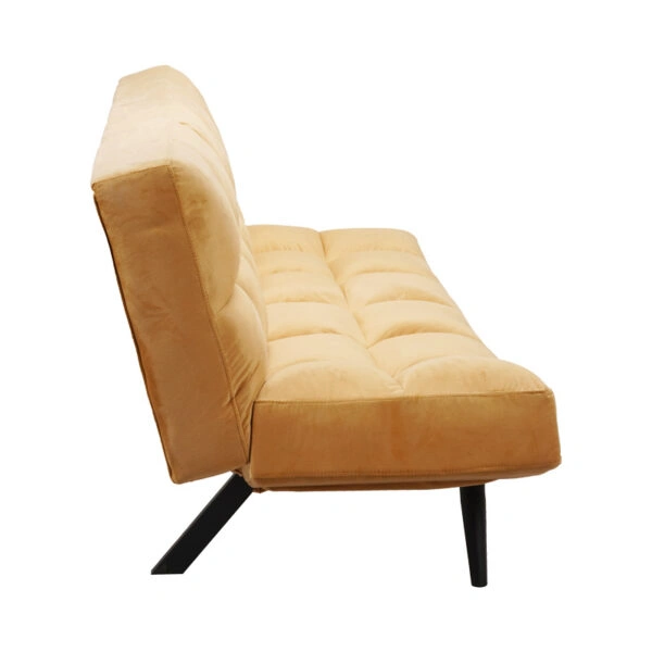 Καναπές - κρεβάτι 3θέσιος Freddo  σε κίτρινο βελούδο 181x81x86εκ