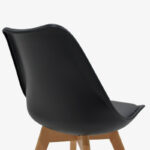 Καρέκλα Gaston PP-PU μαύρο-φυσικό πόδι 43x51x75 εκ