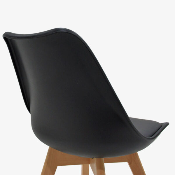 Καρέκλα Gaston PP-PU μαύρο-φυσικό πόδι 43x51x75 εκ