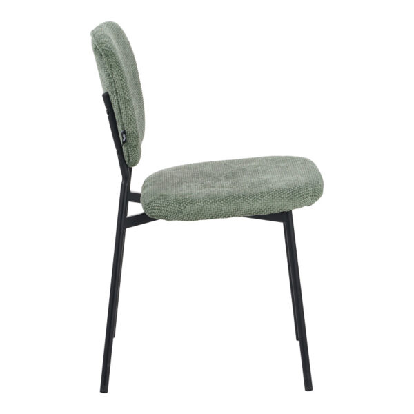 Καρέκλα Cathair  μπουκλέ ύφασμα σε λαδί απόχρωση με μαύρα μεταλλικά πόδια 48x53x82εκ