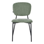 Καρέκλα Cathair  μπουκλέ ύφασμα σε λαδί απόχρωση με μαύρα μεταλλικά πόδια 48x53x82εκ