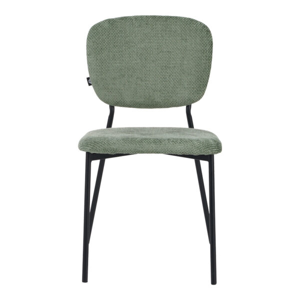 Καρέκλα Cathair  μπουκλέ ύφασμα σε λαδί απόχρωση με μαύρα μεταλλικά πόδια 48x53x82εκ