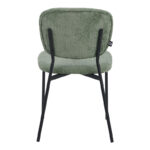 Καρέκλα Cathair  μπουκλέ ύφασμα σε λαδί απόχρωση με μαύρα μεταλλικά πόδια 48x53x82εκ