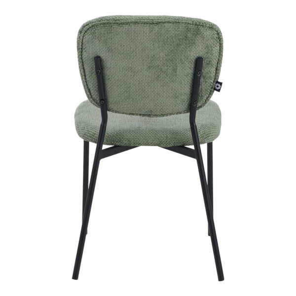 Καρέκλα Cathair  μπουκλέ ύφασμα σε λαδί απόχρωση με μαύρα μεταλλικά πόδια 48x53x82εκ