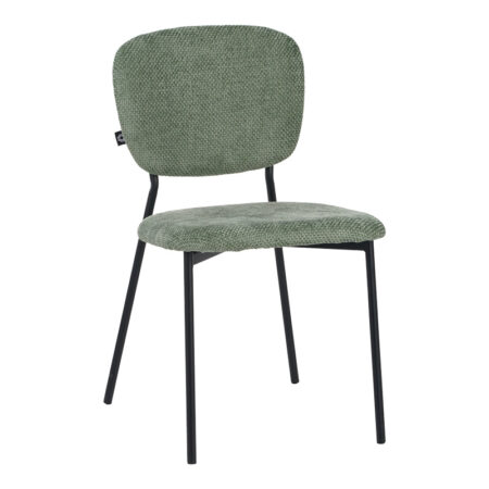 Καρέκλα Cathair  μπουκλέ ύφασμα σε λαδί απόχρωση με μαύρα μεταλλικά πόδια 48x53x82εκ