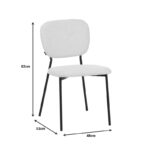 Καρέκλα Cathair  μπουκλέ ύφασμα σε λαδί απόχρωση με μαύρα μεταλλικά πόδια 48x53x82εκ