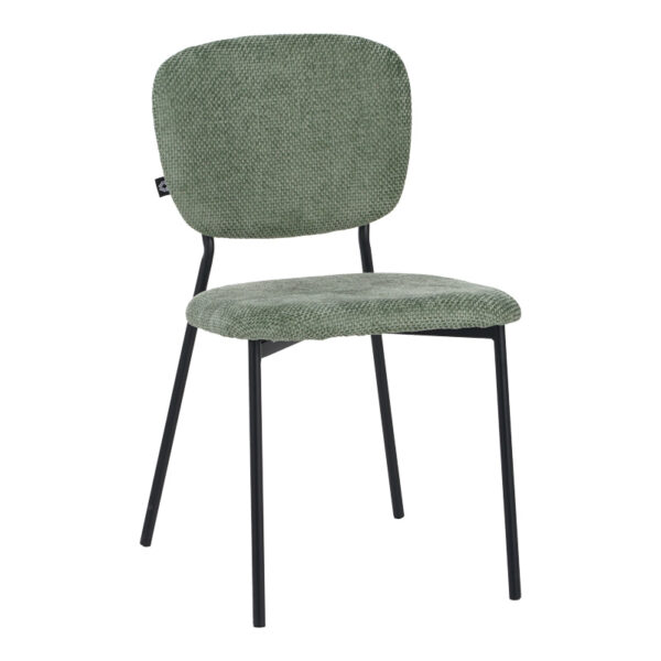 Καρέκλα Cathair  μπουκλέ ύφασμα σε λαδί απόχρωση με μαύρα μεταλλικά πόδια 48x53x82εκ