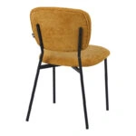 Καρέκλα Cathair  μπουκλέ ύφασμα σε κίτρινη απόχρωση με μαύρα μεταλλικά πόδια 48x53x82εκ