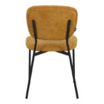 Καρέκλα Cathair  μπουκλέ ύφασμα σε κίτρινη απόχρωση με μαύρα μεταλλικά πόδια 48x53x82εκ