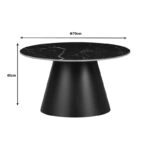 Βοηθητικά τραπέζια Fabrin Inart μαύρο μαρμάρου sintered stone-μαύρο μέταλλο