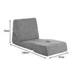 Πολυθρόνα-Κρεβάτι Ferderina  ύφασμα σε ανθρακί απόχρωση 66x102x73εκ