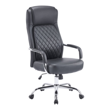 Καρέκλα γραφείου διευθυντή Rianda  pu σε μαύρη απόχρωση 70x64x116-124εκ