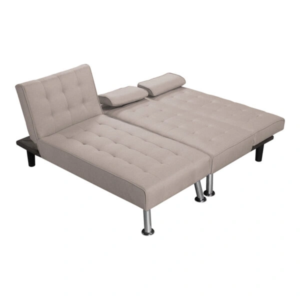 Γωνιακός καναπές-κρεβάτι αναστρέψιμος Brisk  καφέ-γκρι ύφασμα 200x146x75εκ