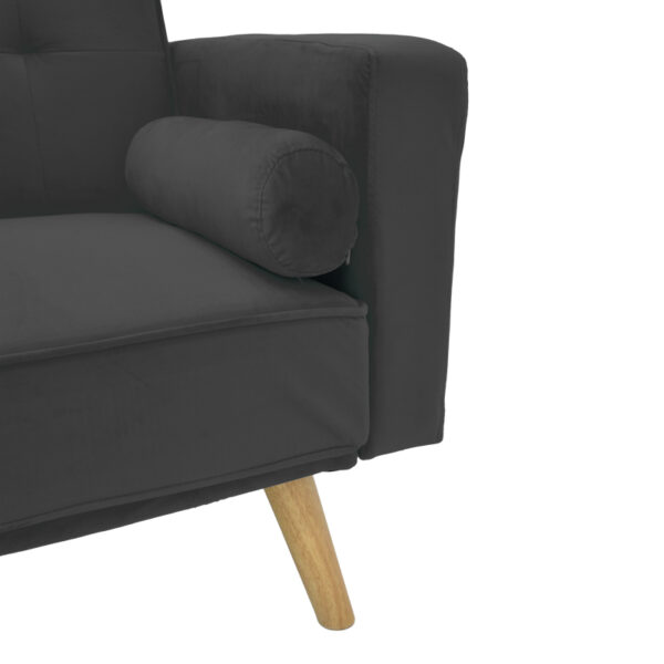 Καναπές-κρεβάτι Success  3θέσιος βελούδο σε ανθρακί απόχρωση 190x80x84εκ