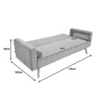 Καναπές-κρεβάτι Success  3θέσιος βελούδο σε ανθρακί απόχρωση 190x80x84εκ