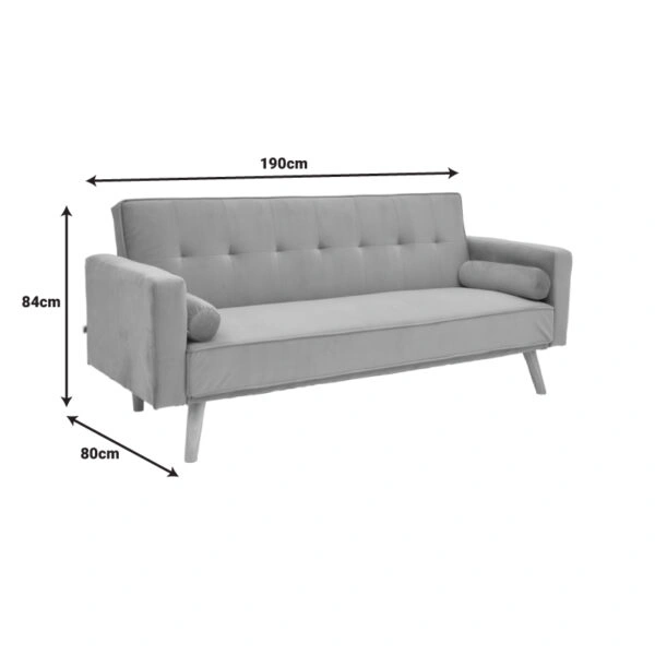 Καναπές-κρεβάτι Success  3θέσιος βελούδο σε μέντα απόχρωση 190x80x84εκ