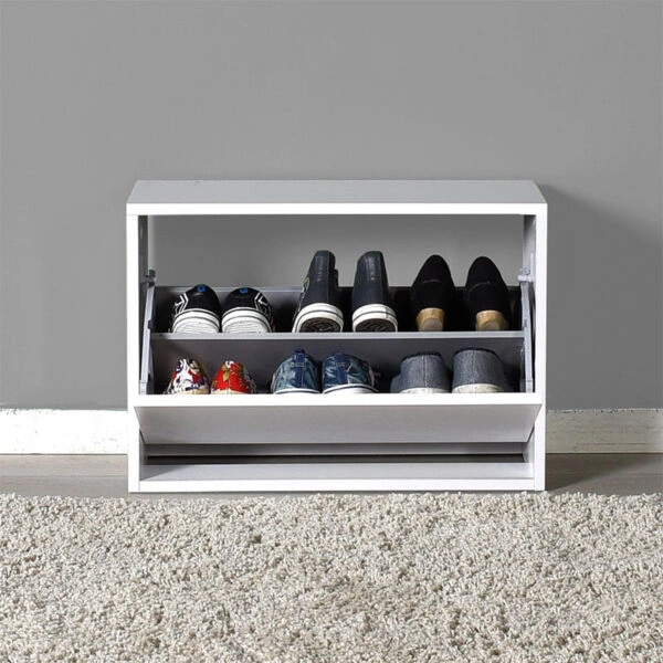 Παπουτσοθήκη ανακλινόμενη Step 6 ζεύγων  σε χρώμα λευκό 60x30x42εκ