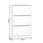 Παπουτσοθήκη ανακλινόμενη Step 18 ζεύγων  σε χρώμα λευκό 73x26x119εκ