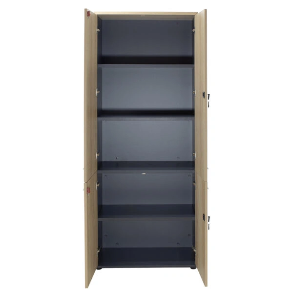 Ντουλάπα γραφείου επαγγελματική Lotus  χρώμα φυσικό - ανθρακί 80x40,5x200εκ