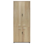 Ντουλάπα γραφείου επαγγελματική Lotus  χρώμα φυσικό - ανθρακί 80x40,5x200εκ