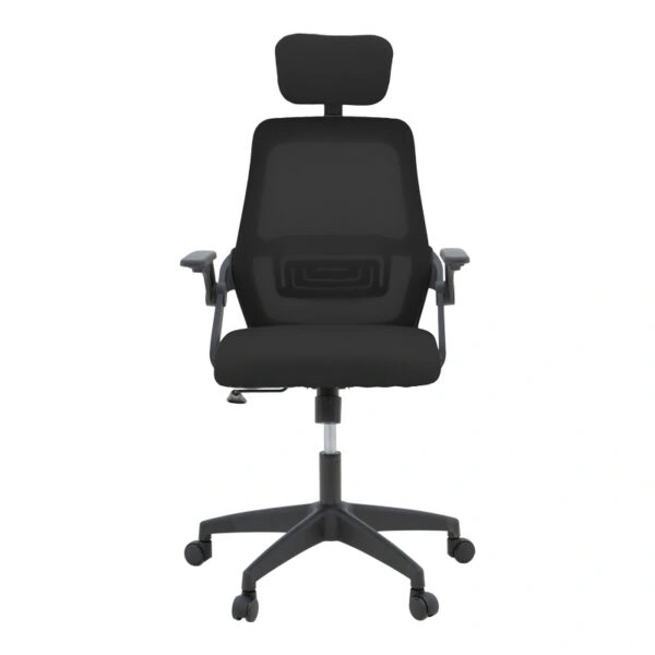 Καρέκλα γραφείου Peja  mesh ύφασμα μαύρο 58x60x107-117εκ