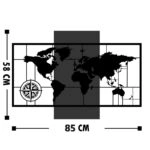 Διακοσμητικό τοίχου Merzo  ξύλο πεύκου σε φυσική απόχρωση με μαύρο μέταλλο 58x3x85εκ