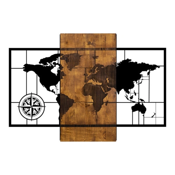 Διακοσμητικό τοίχου Merzo  ξύλο πεύκου σε φυσική απόχρωση με μαύρο μέταλλο 58x3x85εκ