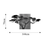 Διακοσμητικό τοίχου Efren  ξύλο πεύκου σε φυσική απόχρωση με μαύρο μέταλλο 144x3x70εκ