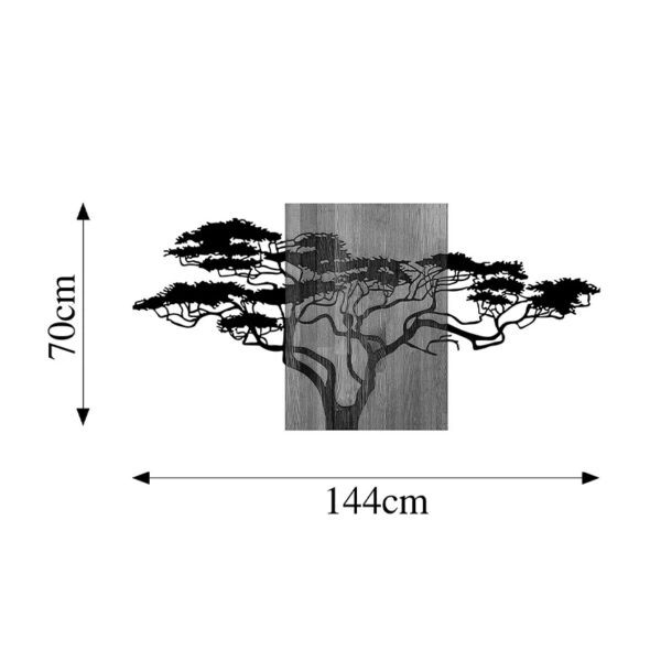Διακοσμητικό τοίχου Efren  ξύλο πεύκου σε φυσική απόχρωση με μαύρο μέταλλο 144x3x70εκ
