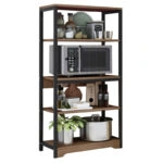 Ραφιέρα επιδαπέδια Obra  μέταλλο καρυδί-μαύρο 60x30x126εκ